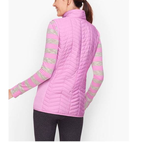 T by Talbots Chevron Quilted Vest Lavender Size L - Picture 5 of 6